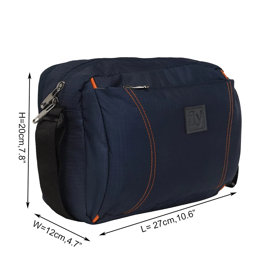 Fly Fashion Nylon Sling Bag for Men Cross Body Travel Office Business Messenger one Side Shoulder Bag for Men and Women - Blue
