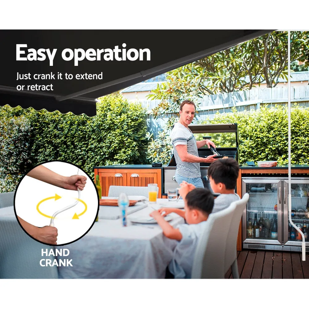 Folding Arm Awning Outdoor Awning Canopy Retractable 5Mx3M Grey