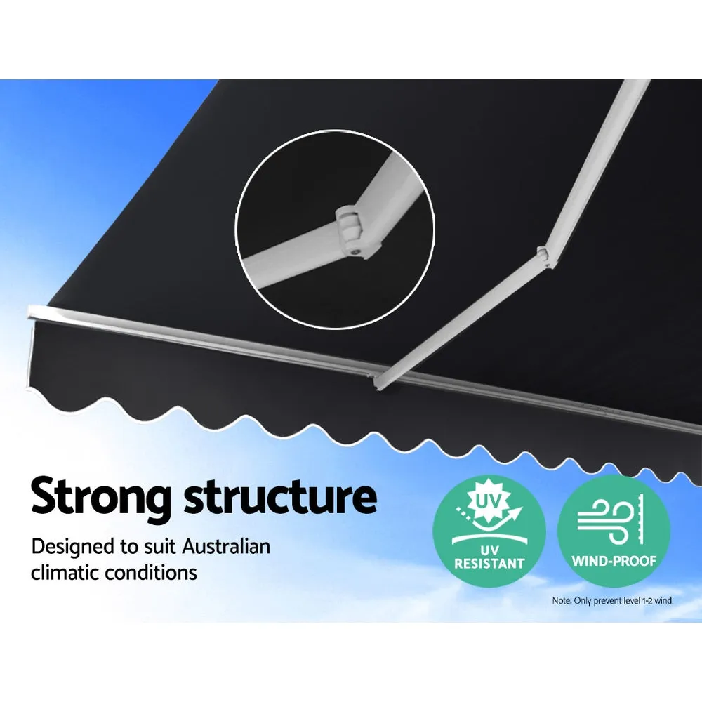 Folding Arm Awning Outdoor Awning Canopy Retractable 5Mx3M Grey