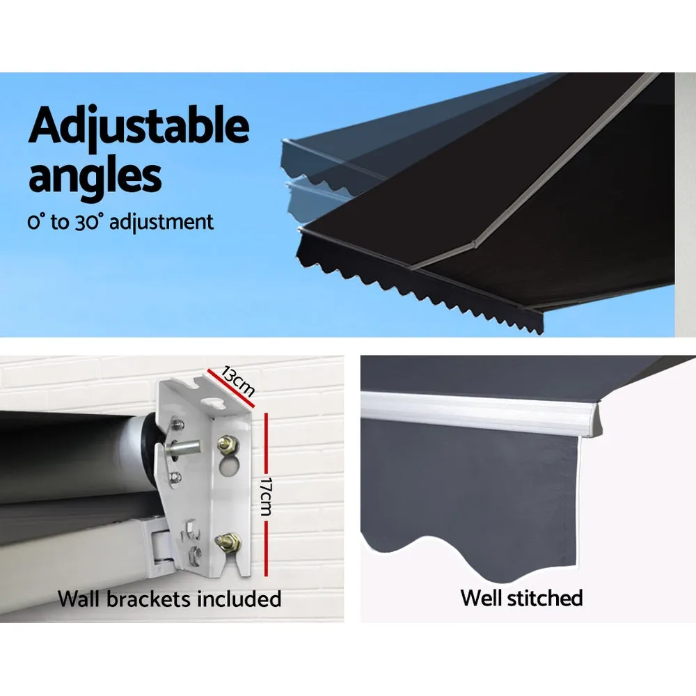 Folding Arm Awning Outdoor Awning Canopy Retractable 5Mx3M Grey