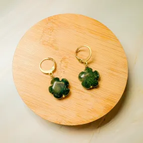Foresta: Moss Agate Flower Huggie