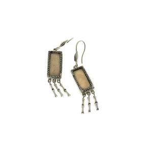 Fossil Bamboo Sterling Silver Fringe Drop Earring