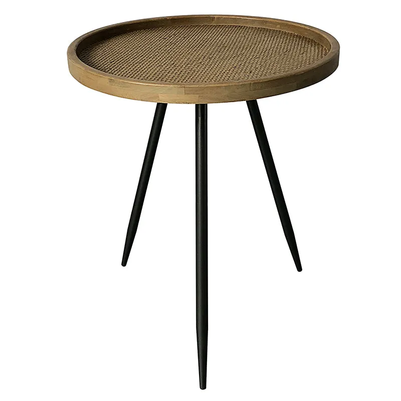 Francisco Rattan Geometric Tripod Side Table