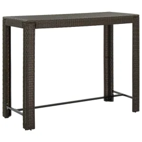 Garden Bar Table Brown 140.5x60.5x110.5 cm Poly Rattan