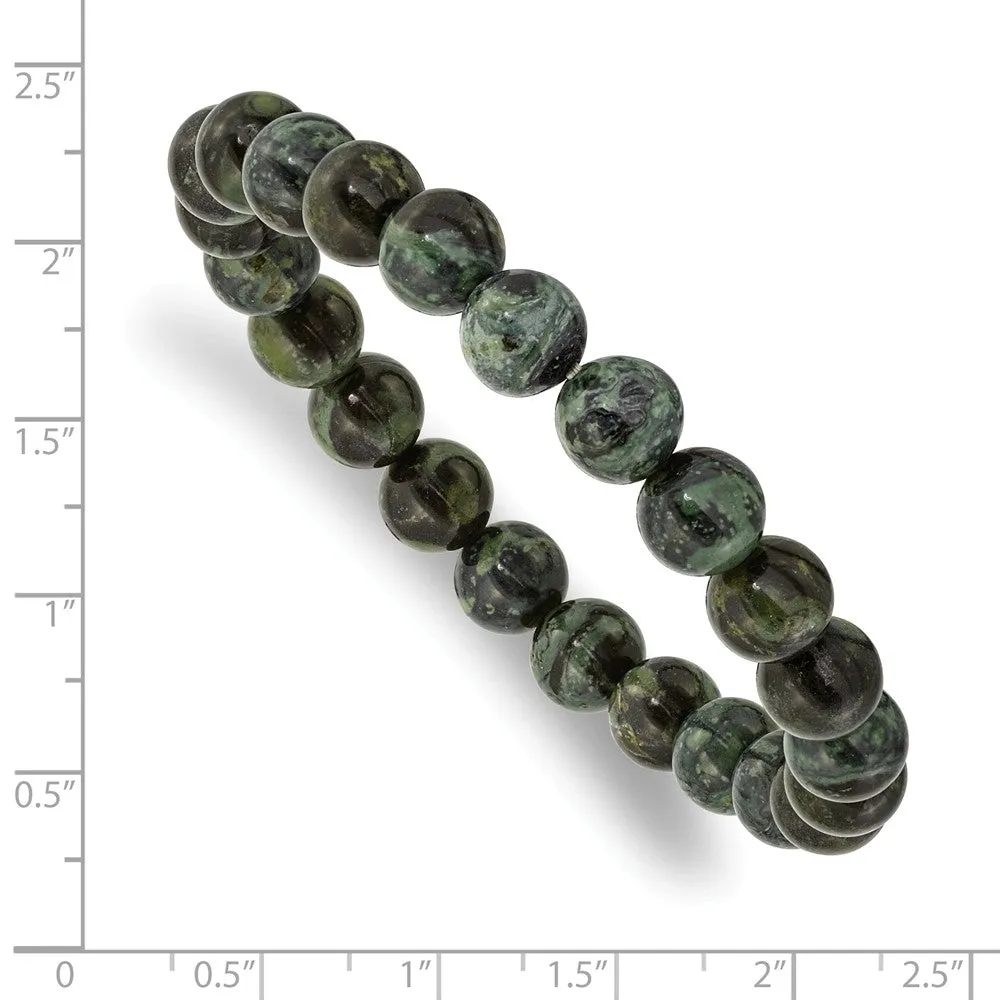 Green Eye Agate Beaded Stretch Bracelet