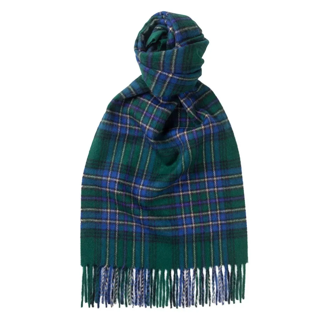 Green Tartan & Plaid Brushed Cashmere Scarf