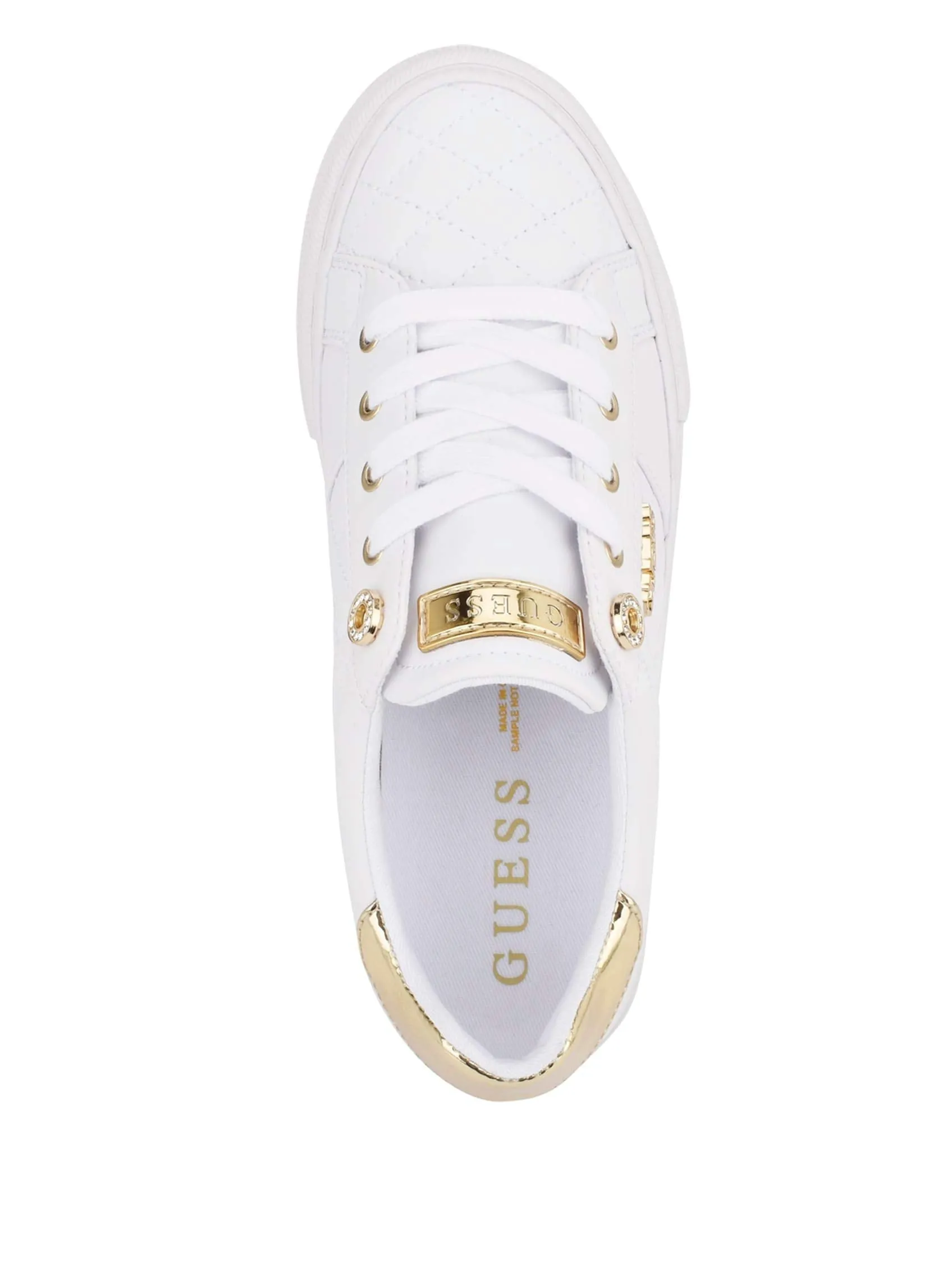 Guess Women's Loven Sneaker, White, 7