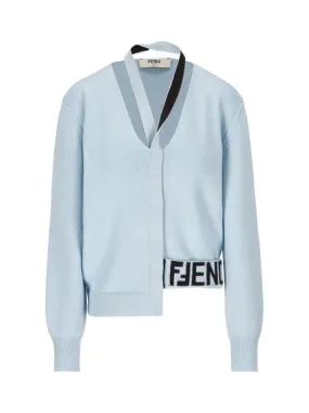 HALTERNECK WOOL-CASHMERE CARDIGAN