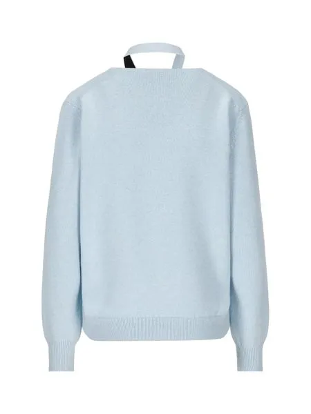 HALTERNECK WOOL-CASHMERE CARDIGAN