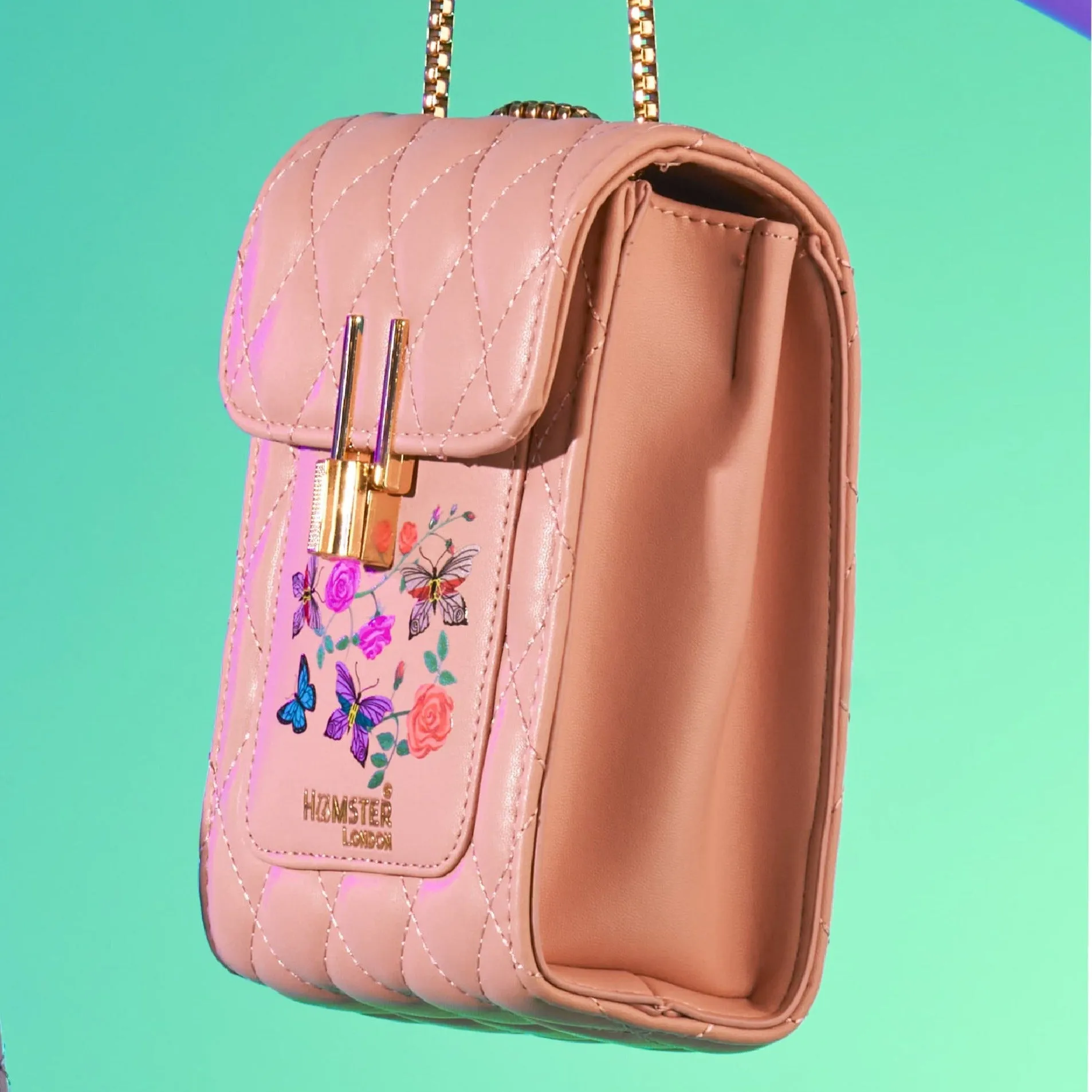 Hamster London Millionaire Oxford Phone Crossbody Bag Pink