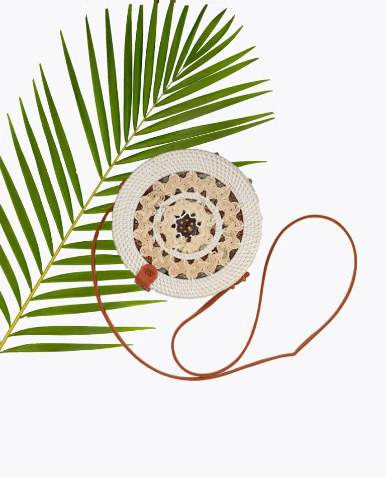 Haute Zone White Round Sling Bag