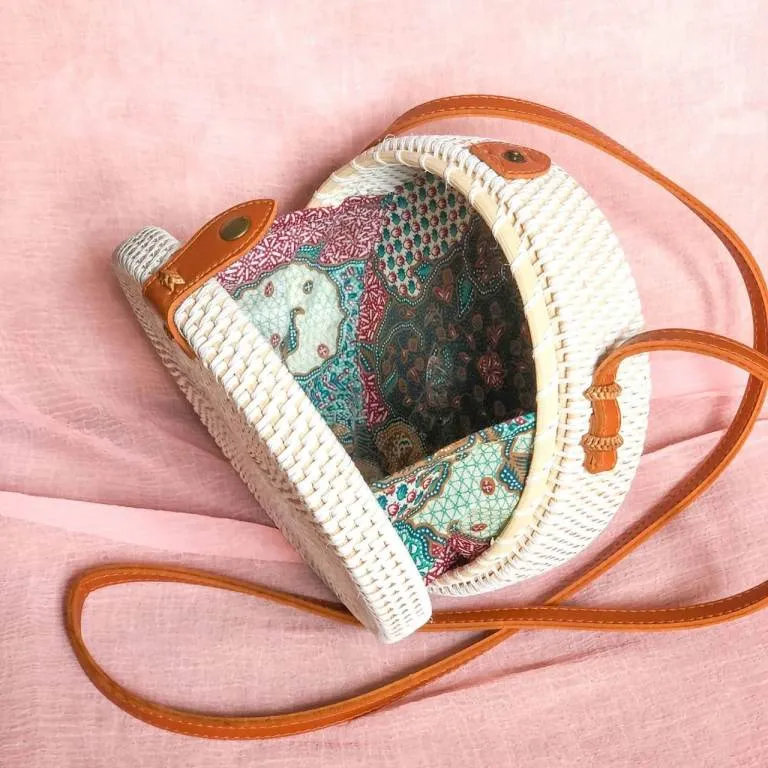 Haute Zone White Round Sling Bag