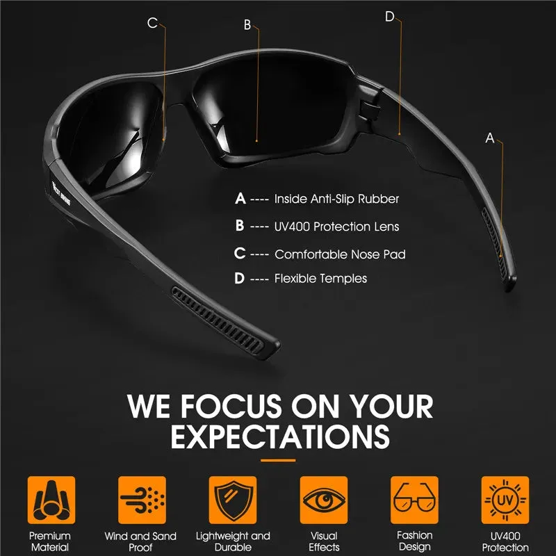 HD Polarized Cycling Sunglasses UV400 Protection Bike MTB Road Bicycle Eyewear Men Women Outdoor Sport Goggles