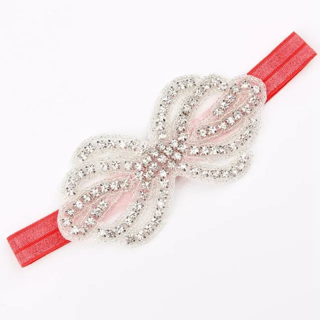 Headband Faux Pearls-Rhinestone Hairbands for Flower Girl at Wedding-Bridal Headwear