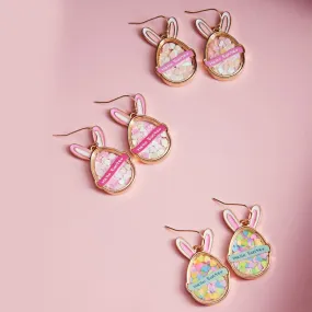 Hello Easter Bunny Shaped Earrings