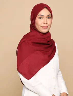 Herringbone Voile Square Scarf - Maroon