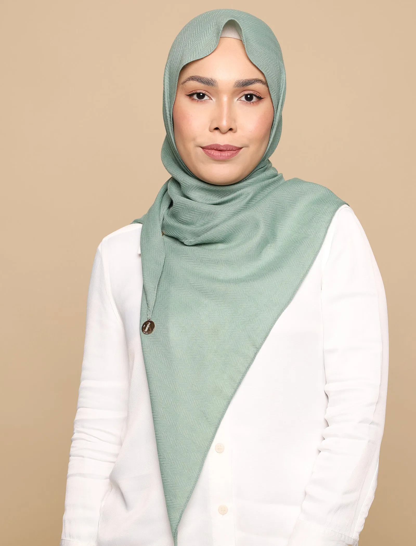 Herringbone Voile Tri Scarf - Sage