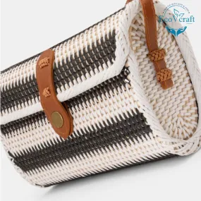 Hippie Heart White & Black Strips Rectangular Bag