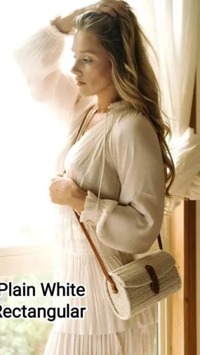 Hippie Heart White Rectangular Bag