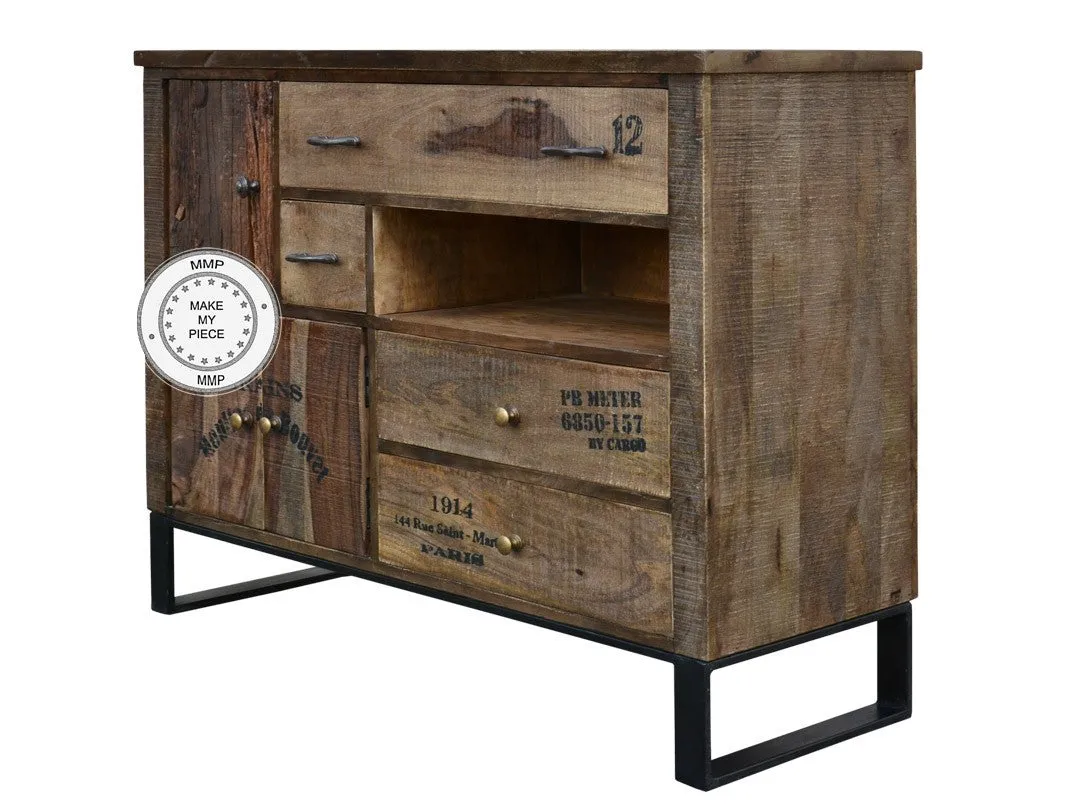 Industrial Chest of Drawers Sideboard Metal Legs