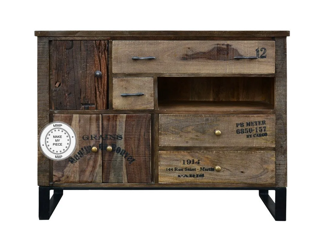 Industrial Chest of Drawers Sideboard Metal Legs