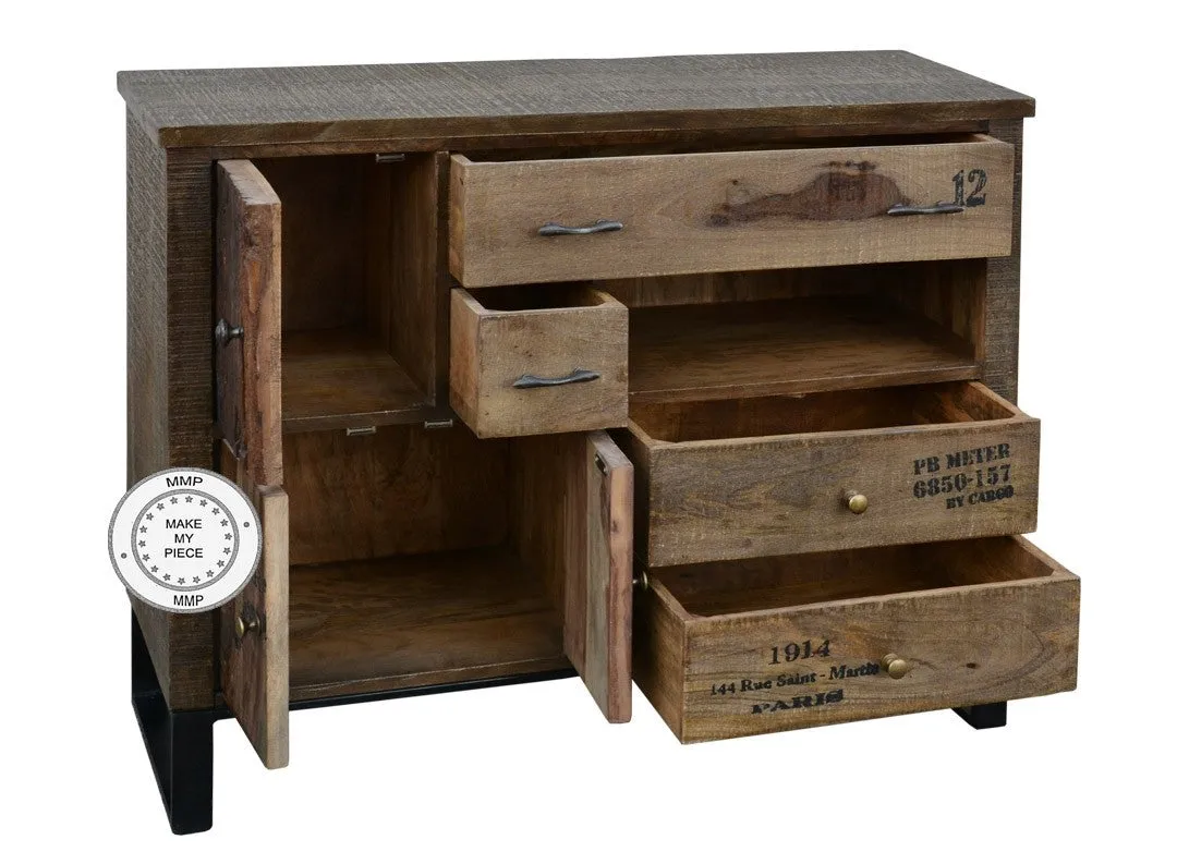Industrial Chest of Drawers Sideboard Metal Legs