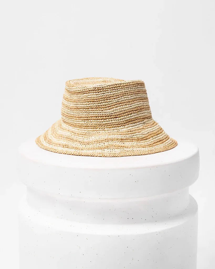 Isadora Hat Raffia - Natural Stripe