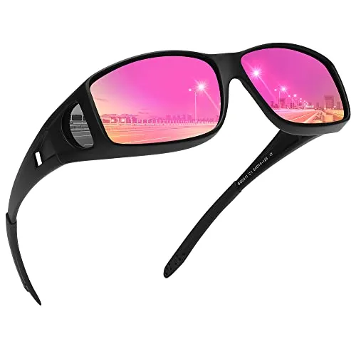 JOLLYNOVA Fit Over Glasses Sunglasses for Men Women,Wrap Around Sunglasses Polarized 100% UV400 Protection