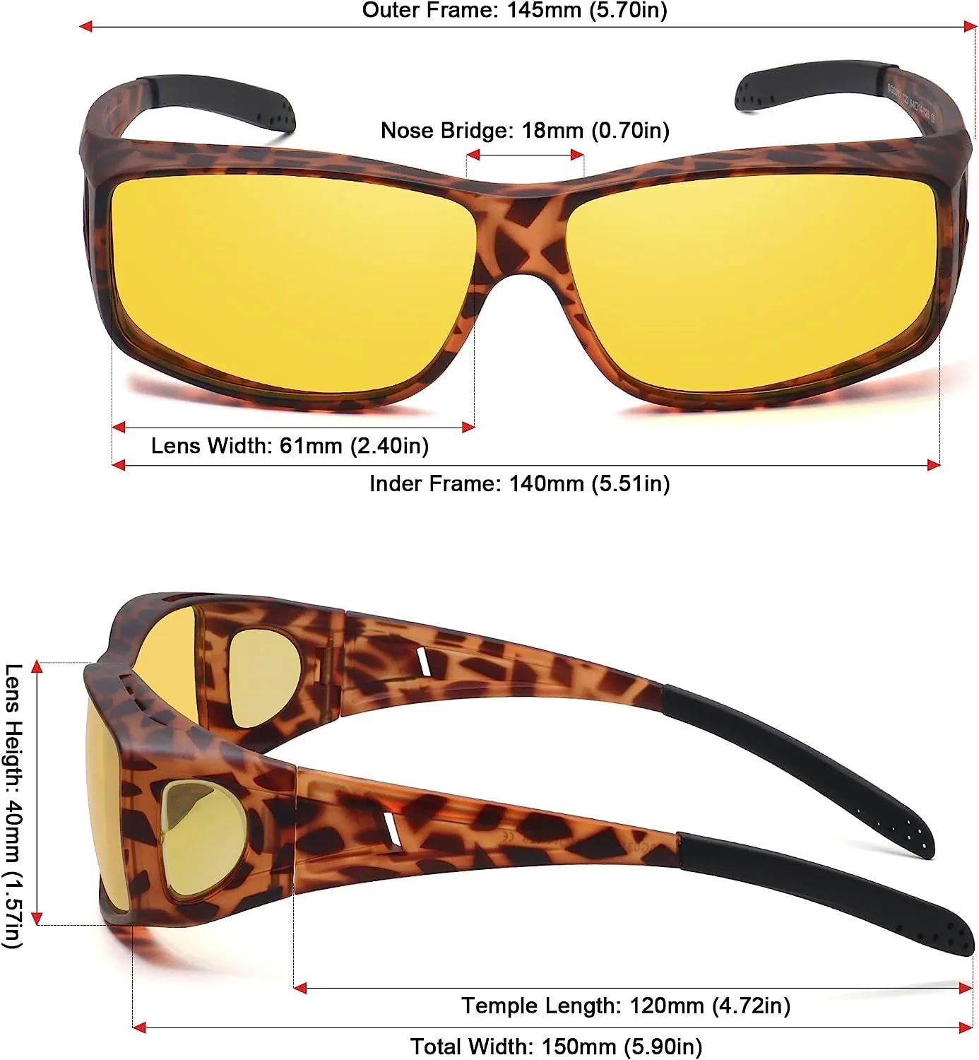 JOLLYNOVA Fit Over Glasses Sunglasses for Men Women,Wrap Around Sunglasses Polarized 100% UV400 Protection