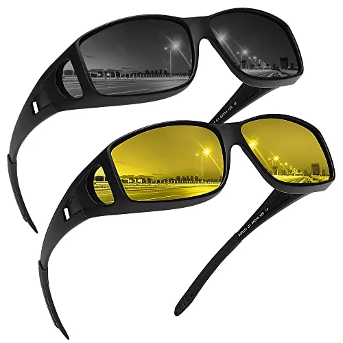 JOLLYNOVA Fit Over Glasses Sunglasses for Men Women,Wrap Around Sunglasses Polarized 100% UV400 Protection