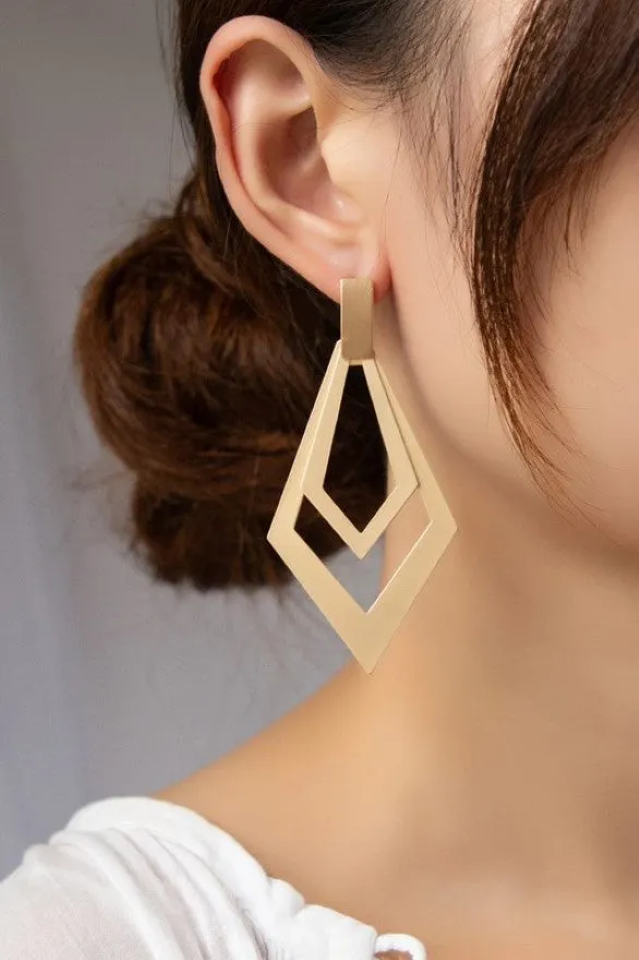 Lightweight double dangling diamond earrings