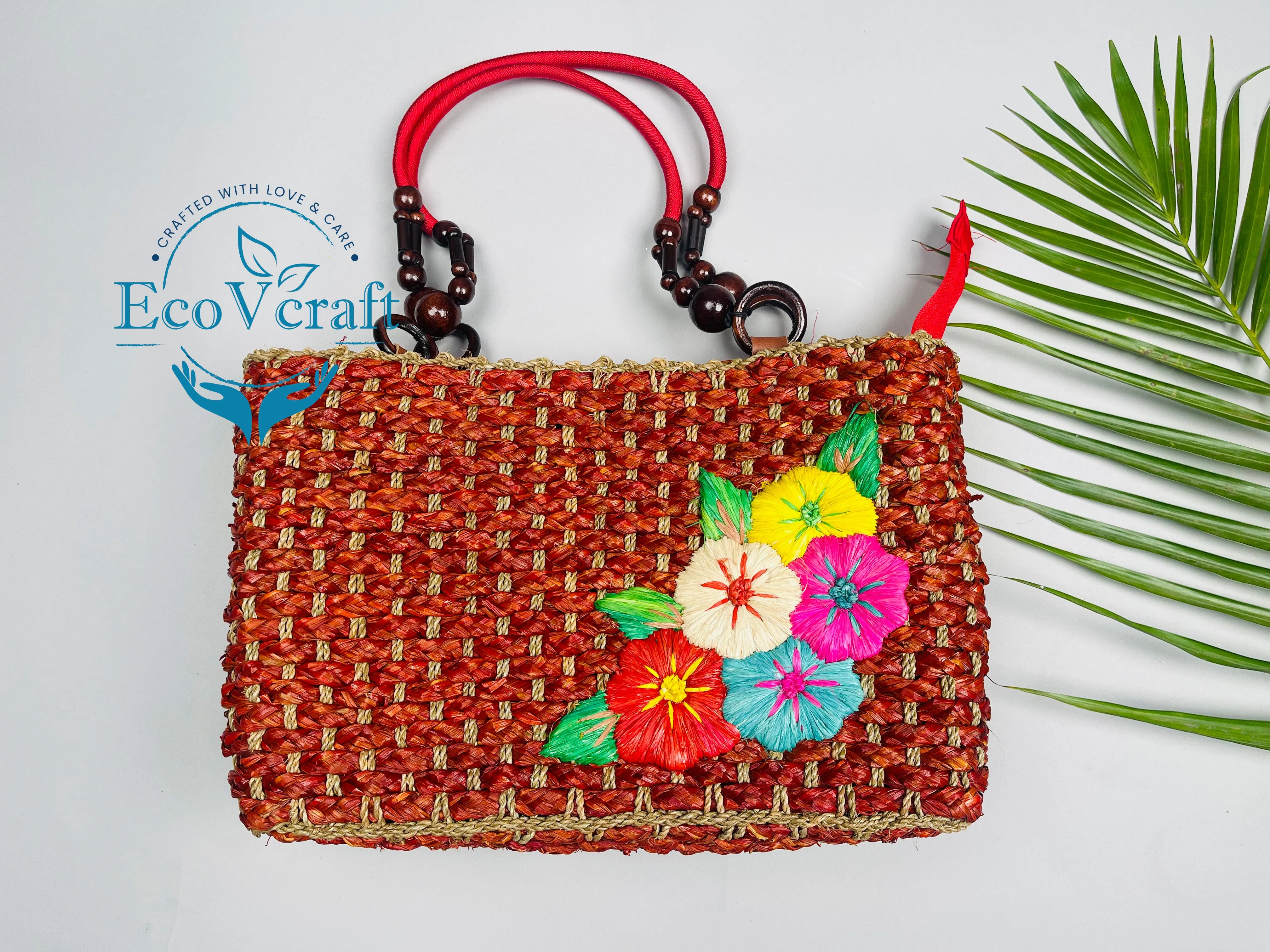Mix Flower Maroon Tote Bag