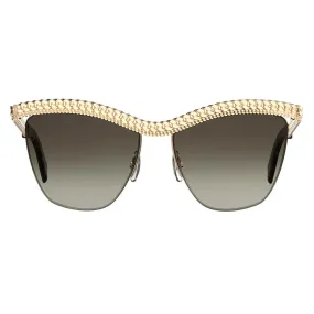 Moschino Cat Eye Women's Sunglasses, Gold Havana/Brown Gradient