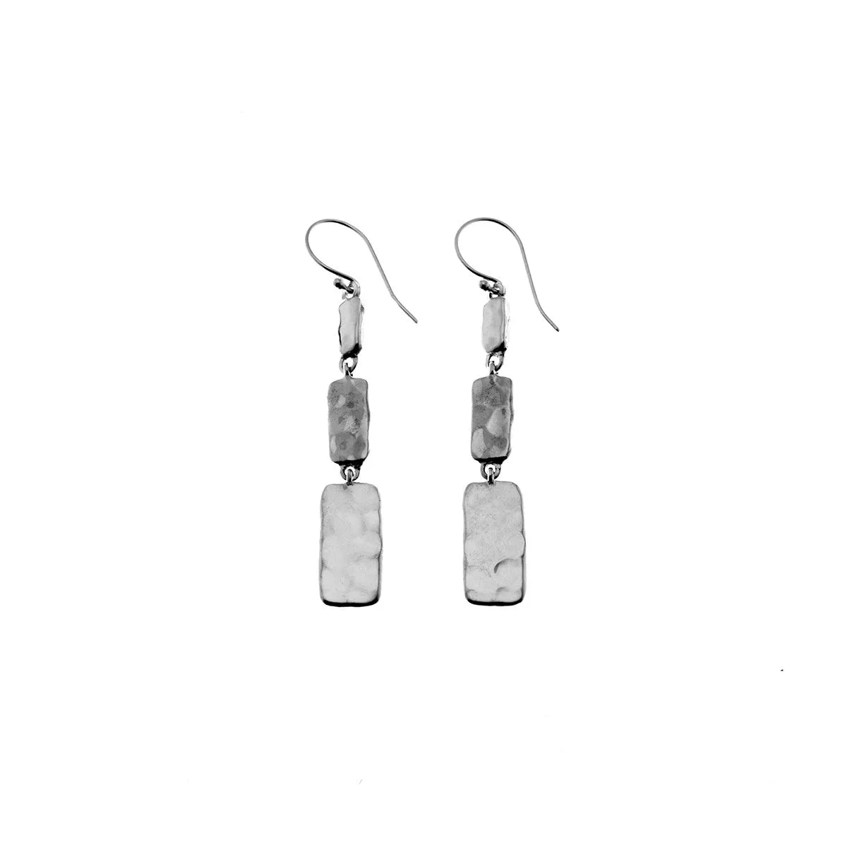 Mystical Pagoda Solid Cube  Sterling Silver Earring