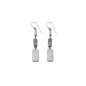 Mystical Pagoda Solid Cube  Sterling Silver Earring
