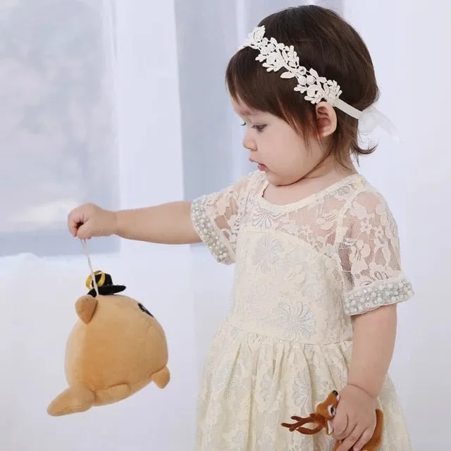 New Hair Accessories for Little Girls - Baby Flower and Crown Headbands Assorted Bow Pearl Lace Hair Band
