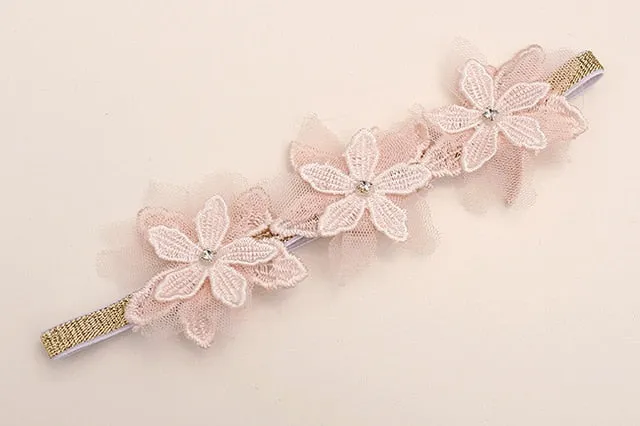 New Hair Accessories for Little Girls - Baby Flower and Crown Headbands Assorted Bow Pearl Lace Hair Band