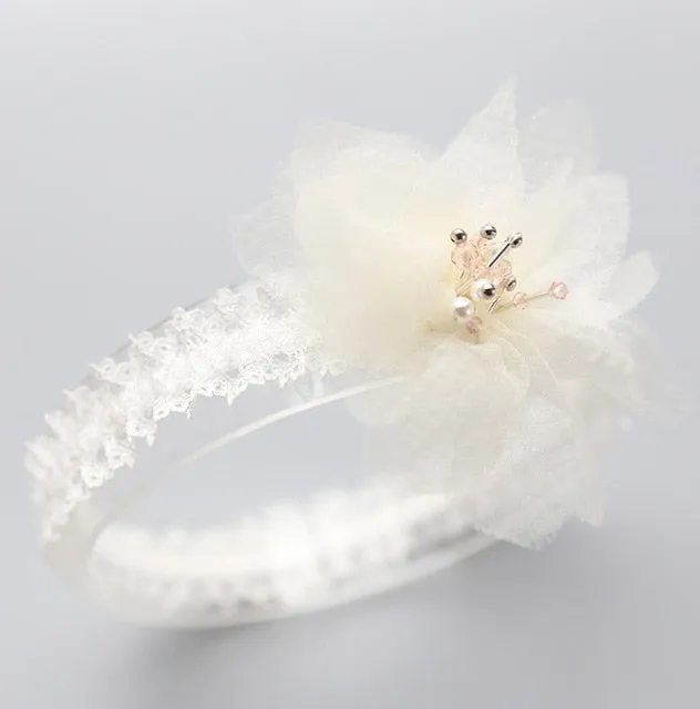 New Hair Accessories for Little Girls - Baby Flower and Crown Headbands Assorted Bow Pearl Lace Hair Band