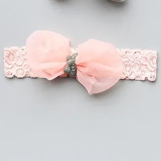 New Hair Accessories for Little Girls - Baby Flower and Crown Headbands Assorted Bow Pearl Lace Hair Band