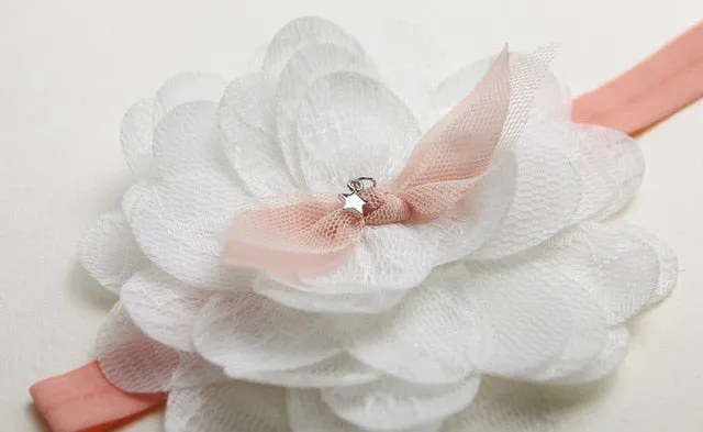 New Hair Accessories Girls Turban Headwear Baby Headband Bow Pearl Lace Hair Band Headband White Solid Lovely Band