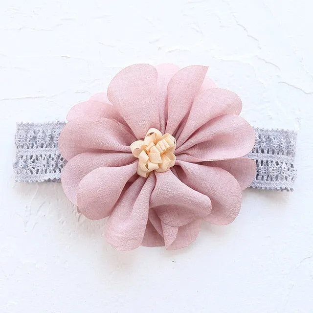 New Hair Accessories Girls Turban Headwear Baby Headband Bow Pearl Lace Hair Band Headband White Solid Lovely Band