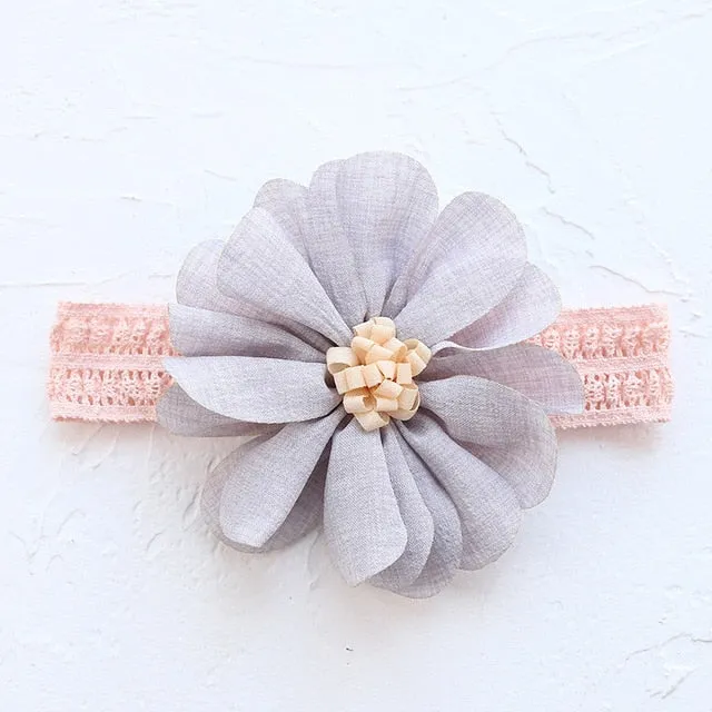 New Hair Accessories Girls Turban Headwear Baby Headband Bow Pearl Lace Hair Band Headband White Solid Lovely Band