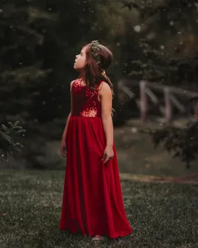 Noelle Dress (red chiffon)