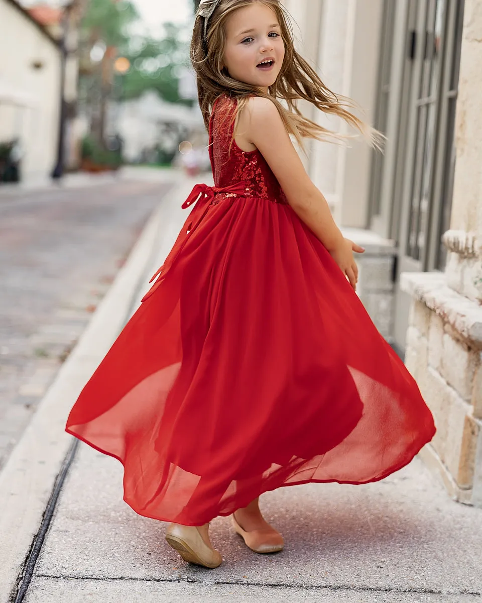 Noelle Dress (red chiffon)