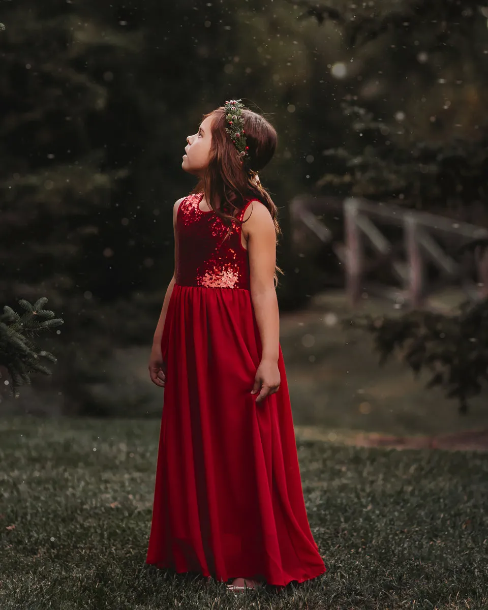 Noelle Dress (red chiffon)