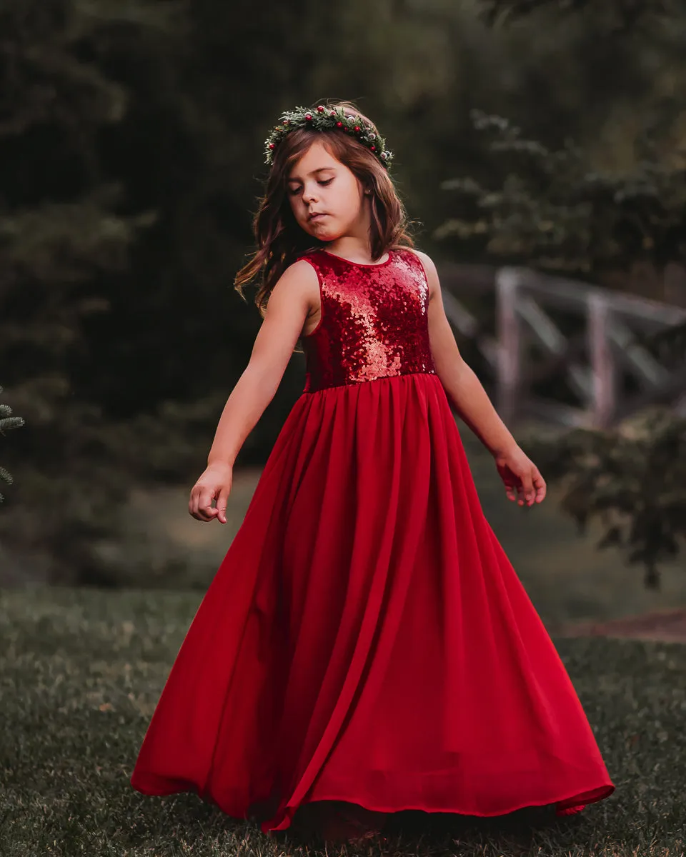 Noelle Dress (red chiffon)