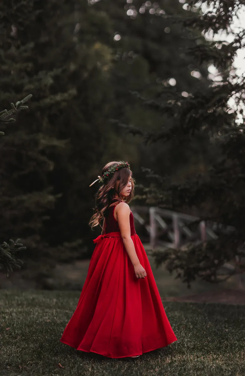 Noelle Dress (red chiffon)