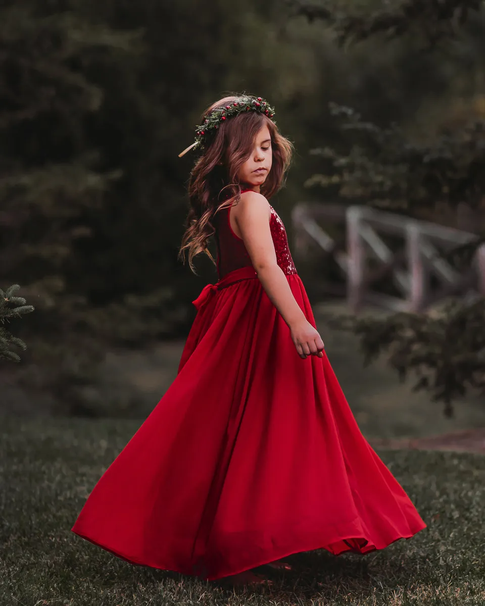 Noelle Dress (red chiffon)