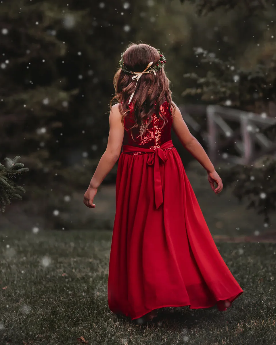 Noelle Dress (red chiffon)