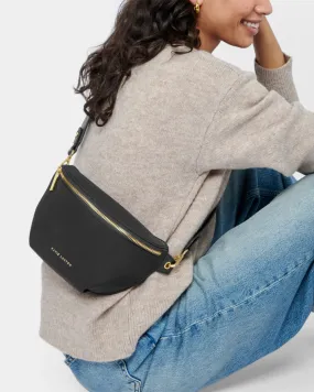 Nylon-Luxe Belt Bag - Black